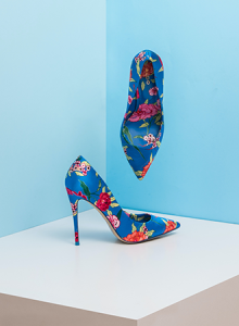 Floral Pointed High Heels